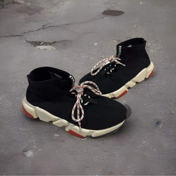 Balenciaga - Balenciaga Speed Trainer 'Black Red - Picture 1 of 7